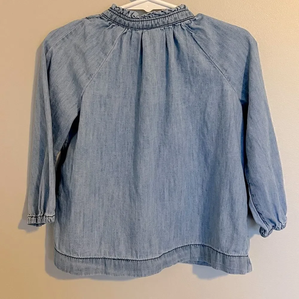*3/$20* Gap Chambray ruffle swing top toddler 3T